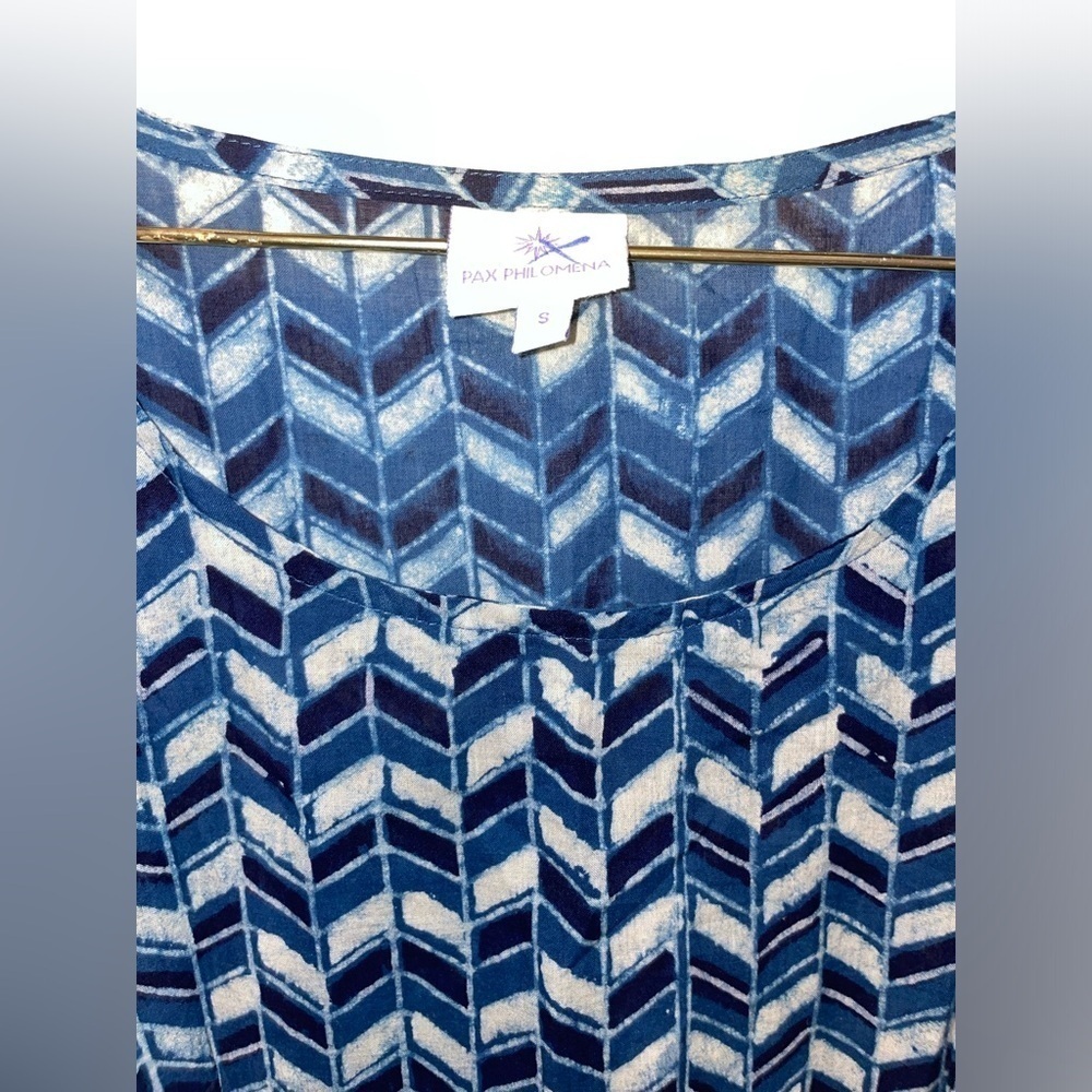 New! Pax Philomena x Anthropologie Prisma Indigo Mermaid Kaftan Maxi Dress💙Small - Picture 10 of 13